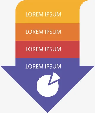 向下箭头彩色图表免抠