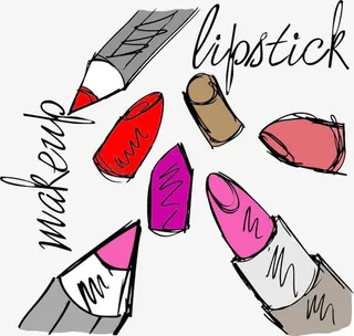 手绘口红插画免抠