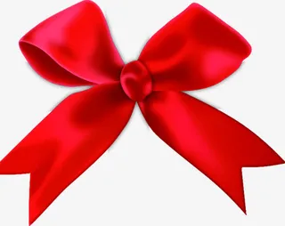 圣诞红色装饰蝴蝶结免抠