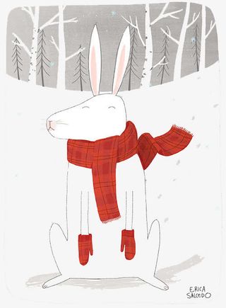 手绘圣诞节贺卡图免抠