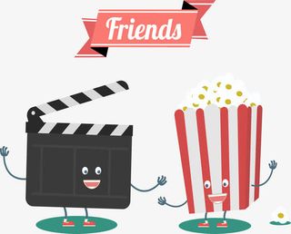 卡通观影宣传海报免抠