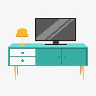 矢量免扣卡通电视柜免抠