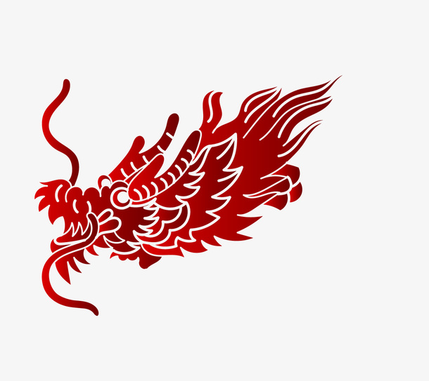 二月二龙抬头卡通装饰中国龙海报免抠