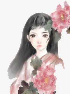 彩绘封面女孩免抠