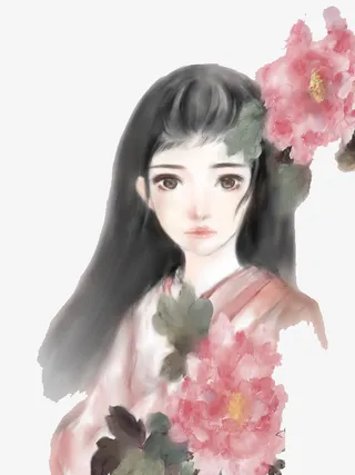 彩绘封面女孩免抠