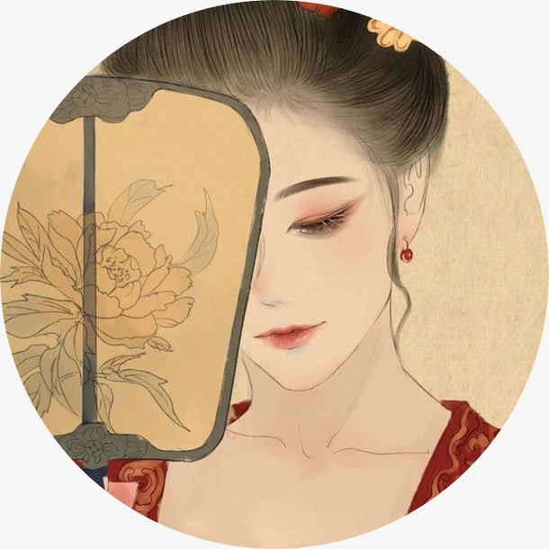 犹抱扇子半遮面免抠