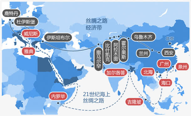 丝绸之路线路图免抠