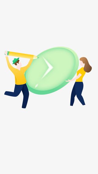 小人倒计时插画免抠