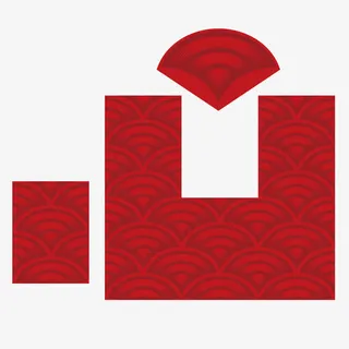 中国风传统红色云纹图案免抠