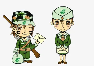 迷彩女军人免抠