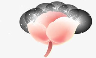 黑色光晕粉色花朵免抠