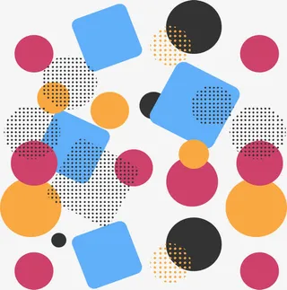 彩色圆形波点矩形背景