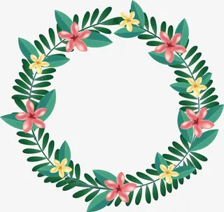 精美粉色白色碎花边框免抠