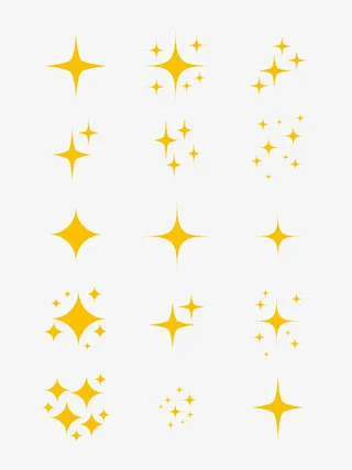 简约矢量星星元素免抠