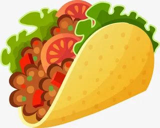 黄色卡通肉夹馍免抠