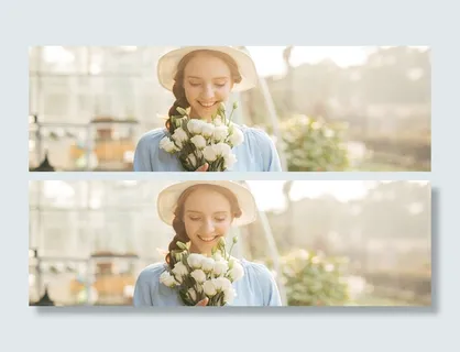 捧花女孩背景海报高清