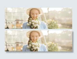 捧花女孩背景海报高清