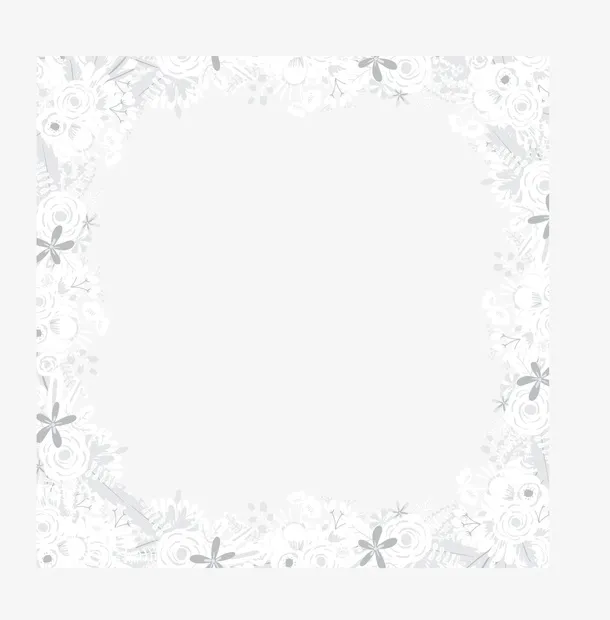 白色花朵框架免抠