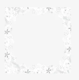 白色花朵框架免抠