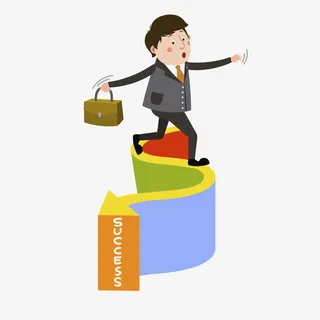 卡通小心走路的男人免抠图免抠