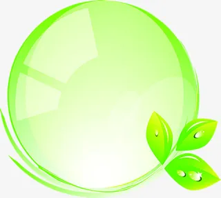 绿色时尚春天气泡设计免抠