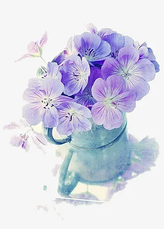 清新唯美紫色装饰鲜花免抠