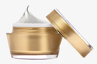 金色化妆品面霜广口瓶实物免抠