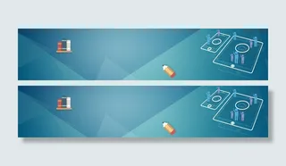 简约商务蓝色banner背景高清