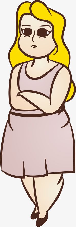 金发卡通微胖女人免抠