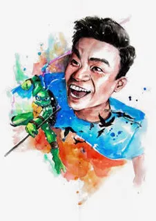 王宝强手绘插画免抠