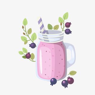 蓝莓冰沙矢量图装饰免抠