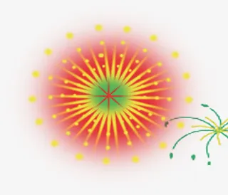 红色礼花节日七夕免抠