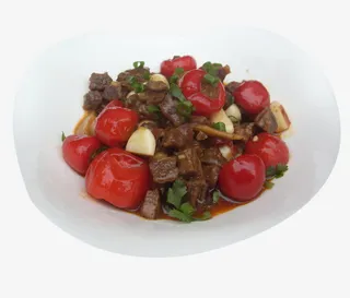 红焖牛腩美食俯视免抠