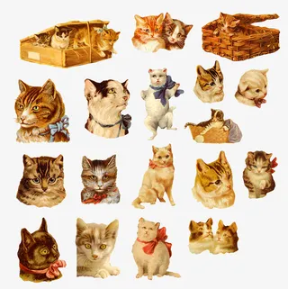 国画花草素材装饰图标免抠