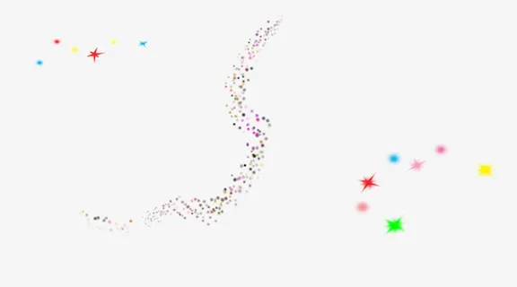 飘飞的彩色星光免抠