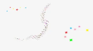 飘飞的彩色星光免抠