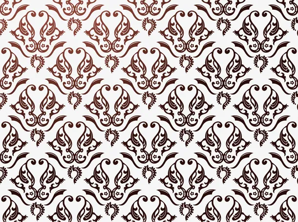 咖啡色渐变花纹免抠