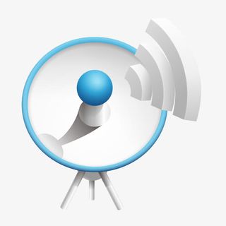 灰色立体天线网络接收器免抠