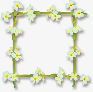 树枝花朵边框免抠