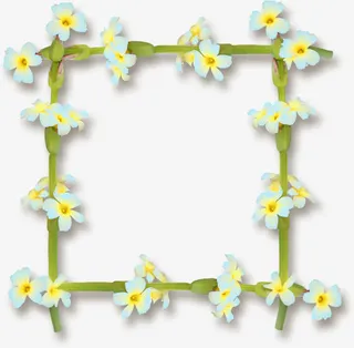 树枝花朵边框免抠