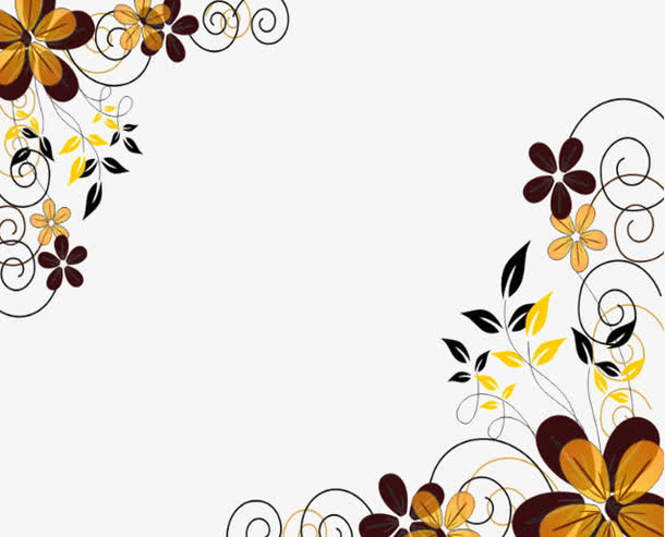 花纹角标花边免抠