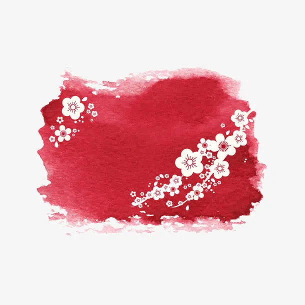 矢量水墨樱花免抠