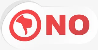 红色简约no标签免抠