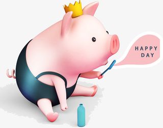 可爱小猪HAPPYDAY免抠