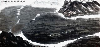 西域风情水墨画免抠