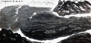 西域风情水墨画免抠