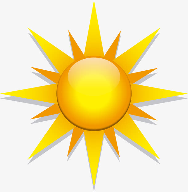 旋转卡通金太阳素材图免抠