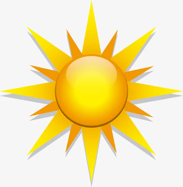 旋转卡通金太阳素材图免抠