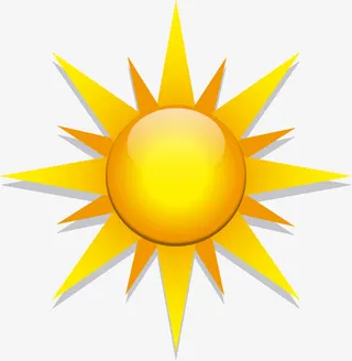 旋转卡通金太阳素材图免抠