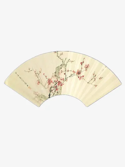 梅花折扇免抠